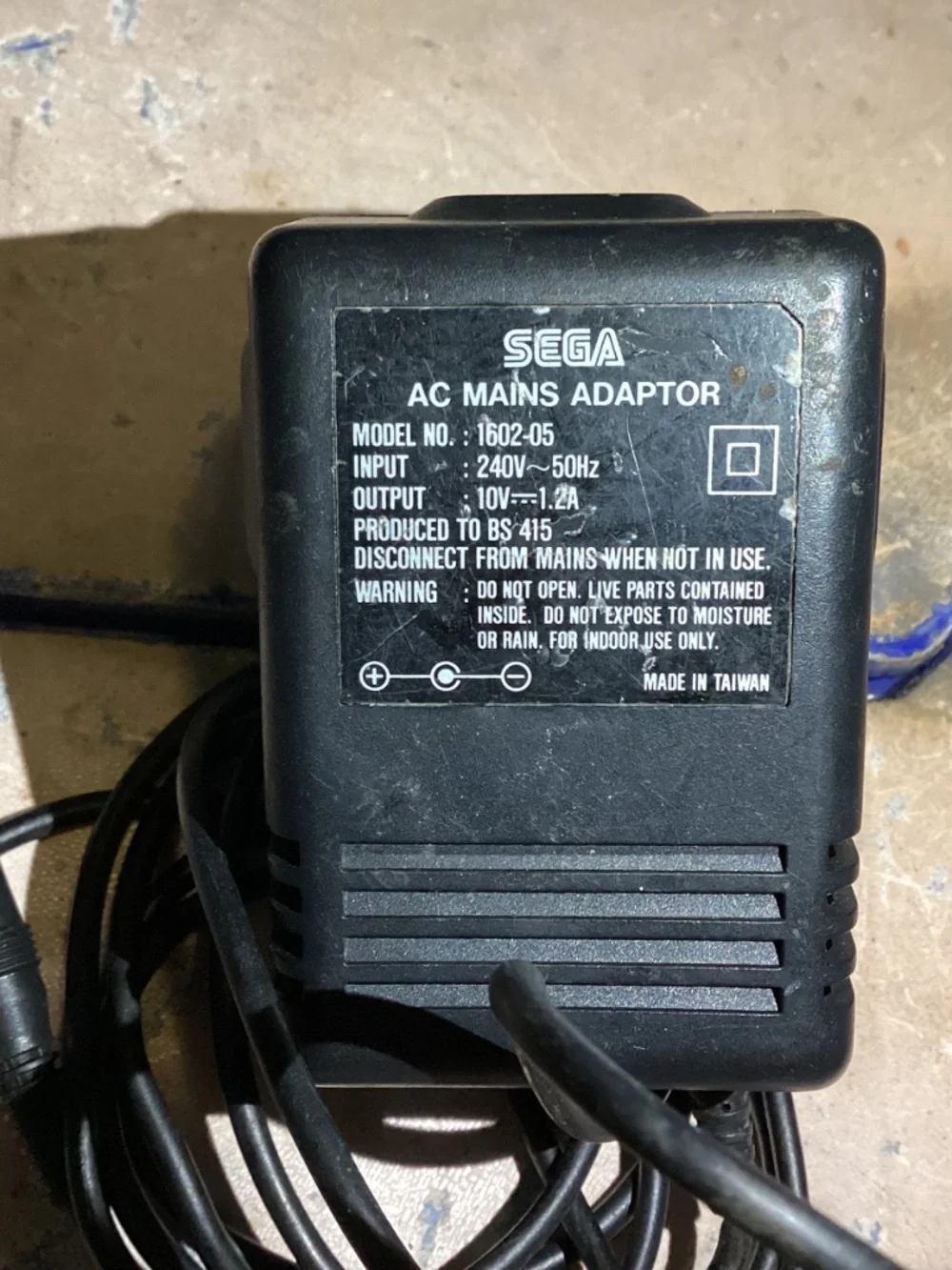 Sega Mega Drive & Game Gear Power Supply Official 10V AC Mains Adapter 1602-05